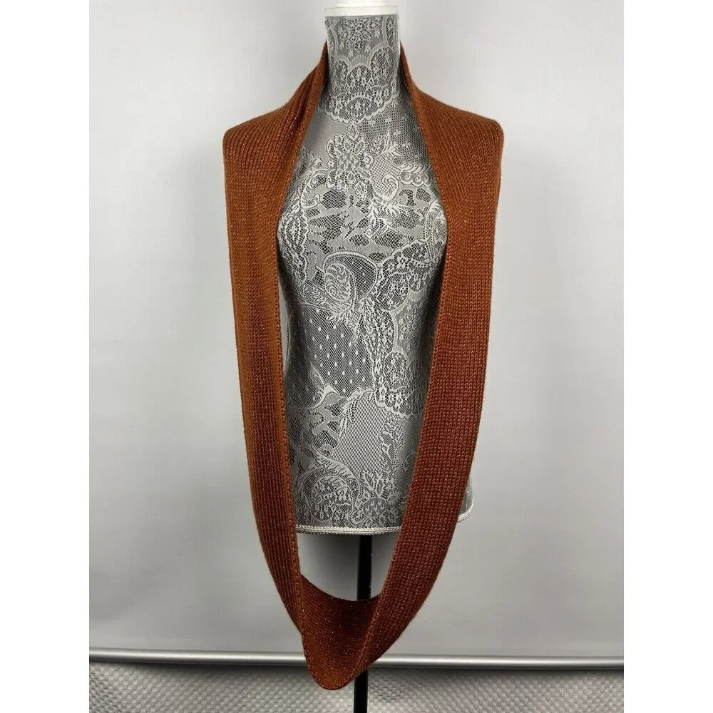 Echo‎ Rust Red Metallic Modal Blend Knit Infinity Scarf